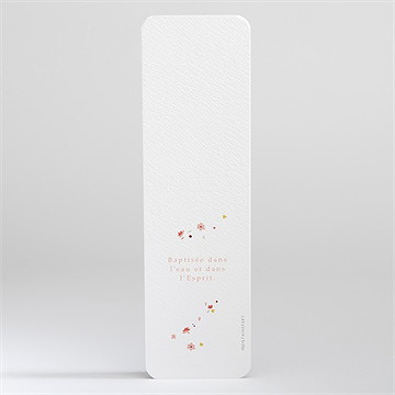 Signet baptême portrait en tourbillon - Dos du signet