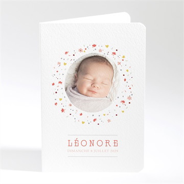 Menu baptême portrait en tourbillon
