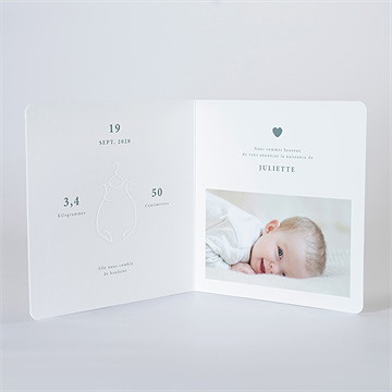 Faire-part naissance mon petit body - Intérieur du faire-part