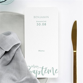 Menu baptême jeu de mots