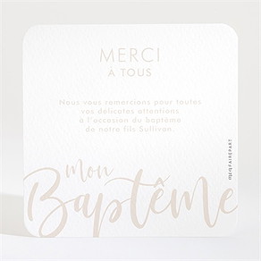 Remerciement baptême lettre de cuivre