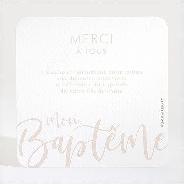 Remerciement baptême lettre de cuivre