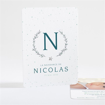 Faire-part naissance argenté