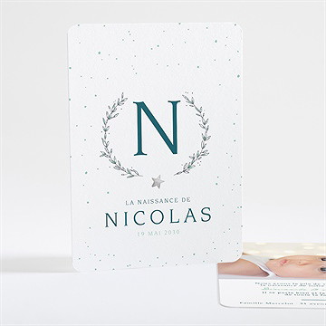 Faire-part naissance argenté