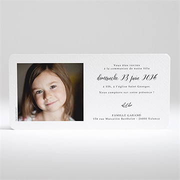 Faire-part communion l'évidence - Dos du faire-part