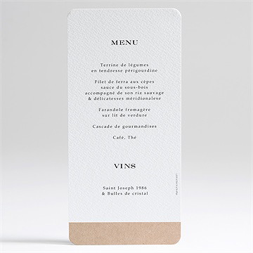 Menu communion l'évidence - Dos du menu