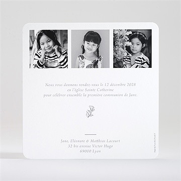 Faire-part communion illuminations - Dos du faire-part