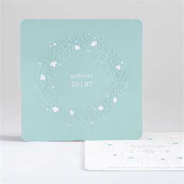 Faire-part naissance couronne gaufrage pour garçon