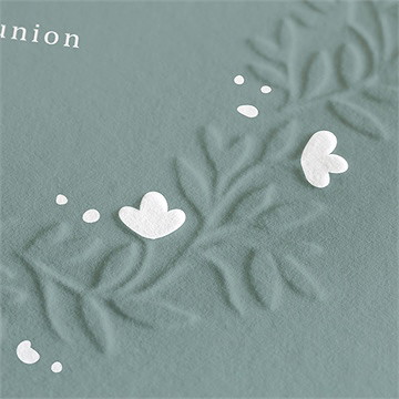 Faire-part communion gaufrage émeraude - Détail du faire-part