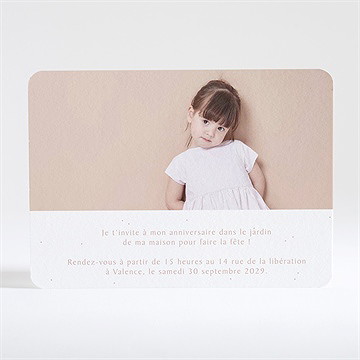 Invitation anniversaire délicate invitation - Dos de l'invitation