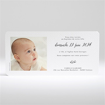 Faire-part de baptême essentiel sacré - Dos du faire-part