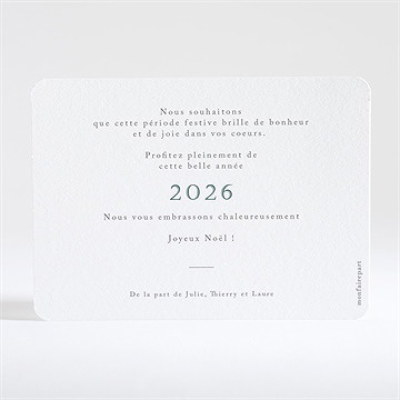 Carte de voeux voeux en gravure or - Dos du faire-part