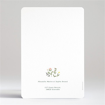 Faire-part mariage la ronde des fleurs - Dos du faire-part