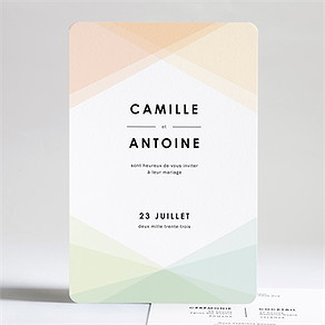 Faire-part mariage pastel géométrique