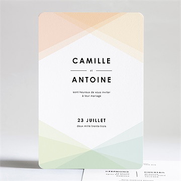 Faire-part mariage pastel géométrique