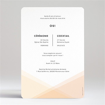 Faire-part mariage pastel géométrique - Dos du faire-part