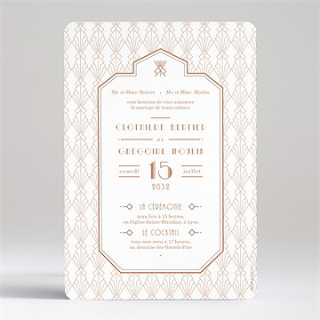 Faire-part mariage art deco - Dos du faire-part