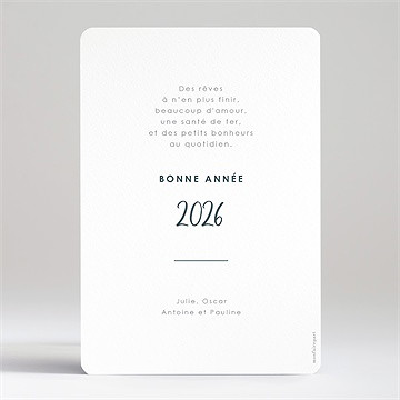 Carte de voeux belle année - Dos de la carte