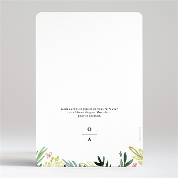 Faire-part mariage fraîcheur champêtre - Dos du faire-part