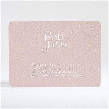 Remerciement mariage rose gold - Dos de la carte