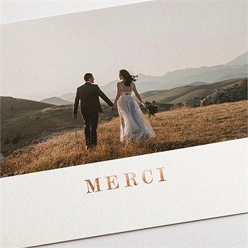 Remerciement mariage rose gold - Détail de la carte