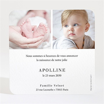 Faire-part naissance douce constellation - Dos du faire-part