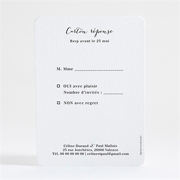 Carton réponse mariage les illuminations - Dos du carton
