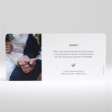 Remerciement mariage fleurs de nuit - Dos de la carte