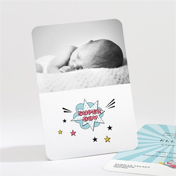 Faire-part naissance super boy