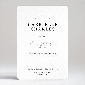 Faire-part mariage un point c'est nous - Dos du faire-part