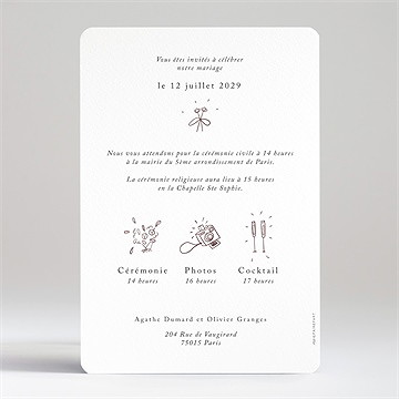 Faire-part mariage décalés - Dos du faire-part