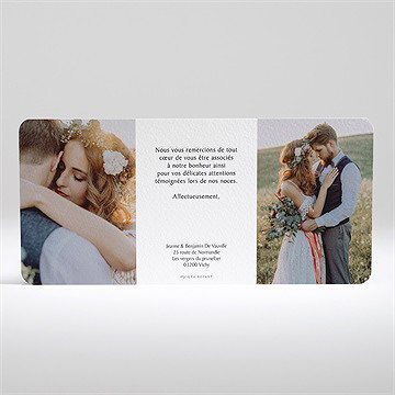 Remerciement mariage nature chic - Dos de la carte