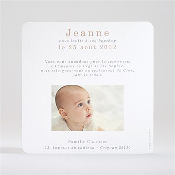 Faire-part de baptême le souffle - Dos du faire-part