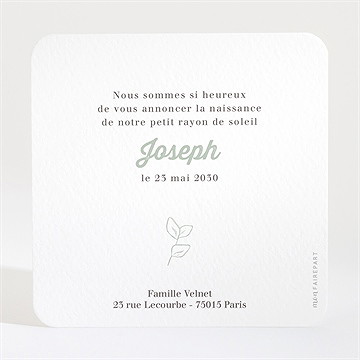 Faire-part naissance multi photos - Dos du faire-part