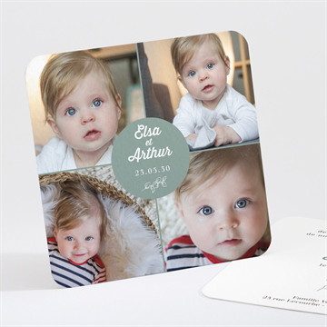 Faire-part naissance joyeuse mosaïque