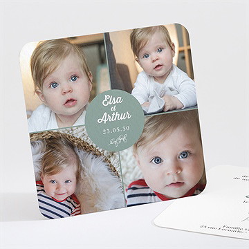 Faire-part naissance joyeuse mosaïque