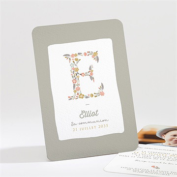 Faire-part communion signature florale