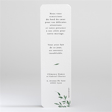 Remerciement mariage so chic - Dos du carton de remerciement