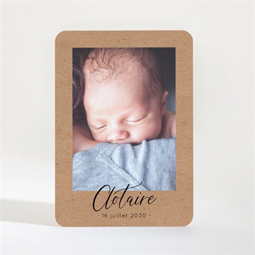 Faire-part naissance petit cadre kraft
