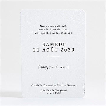 Faire-part mariage change the date - Dos du faire-part