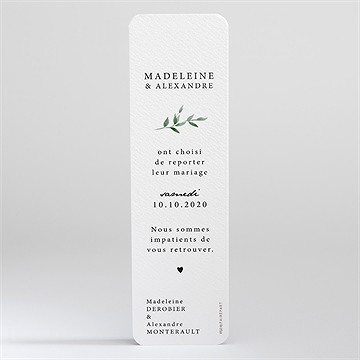 Faire-part mariage partie remise - Dos du faire-part