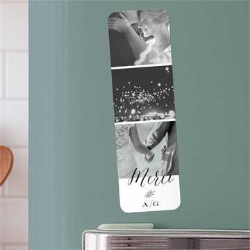 Remerciement mariage douce harmonie magnet