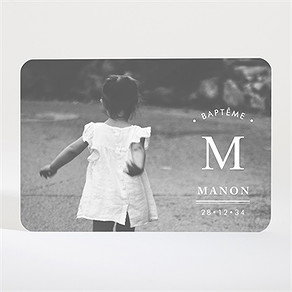 Faire-part de baptême annonce en or magnet fille