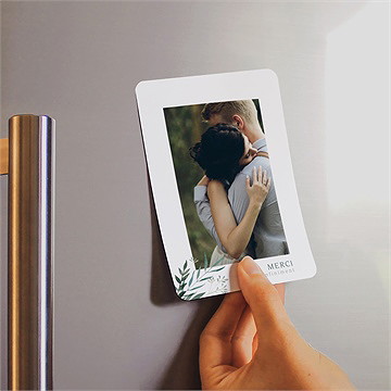 Remerciement mariage douceur du pinceau magnet - Mise en situation