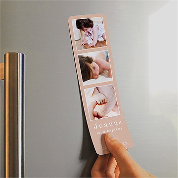 Faire-part de baptême le souffle magnet - Mise en situation