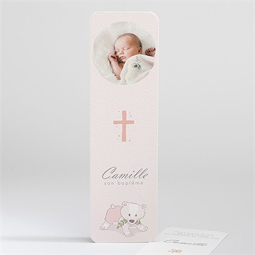 Faire-part de baptême mon petit marque page