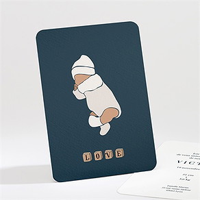 Faire-part naissance petits cubes vintage