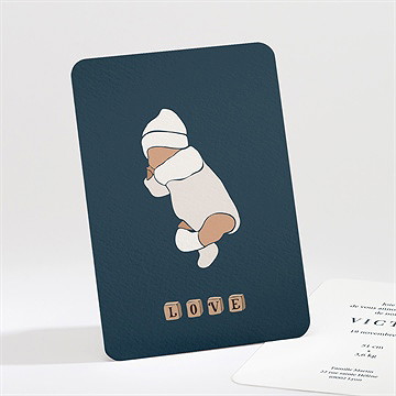 Faire-part naissance petits cubes vintage