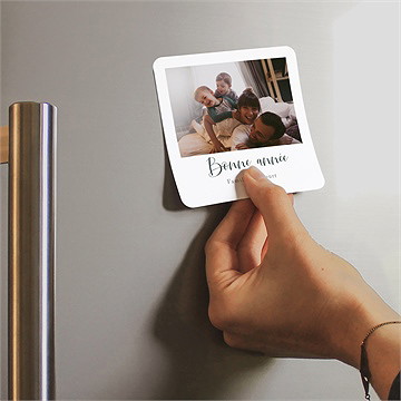 Carte de voeux voeux en polaroid - Mise en situation