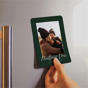 Carte de voeux portrait de famille magnet - Mise en situation